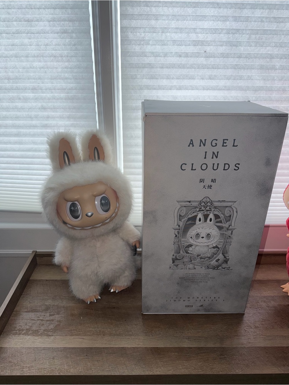 White Plush Bunny Figurine Decorative Accent
